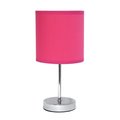 Lighting Business Chrome Mini Basic Table Lamp with Fabric Shade, Hot Pink LI2519796